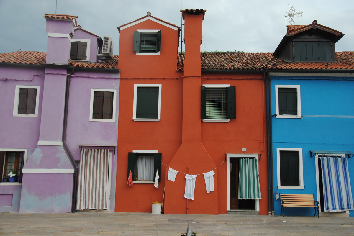 Gekleurde huizen Burano Venetie Lagune eiland